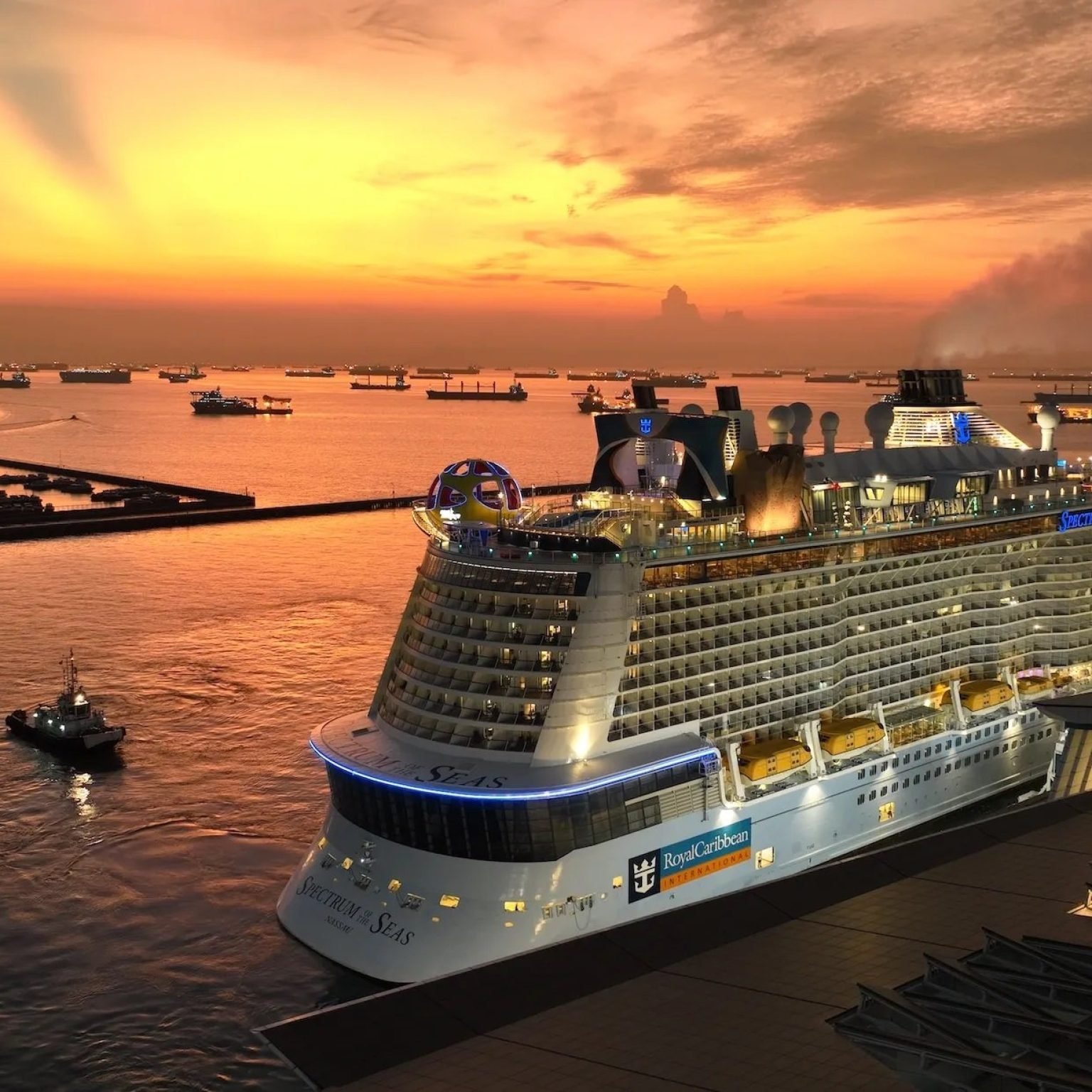 Spectrum-of-the-Seas-arriving-in-Singapore